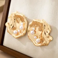 1 Pair Classic Style Irregular Plating Alloy Imitation Pearl Ear Studs main image 4