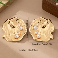 1 Pair Classic Style Irregular Plating Alloy Imitation Pearl Ear Studs main image 2