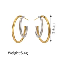1 Pair Vacation Simple Style Color Block Plating 304 Stainless Steel 18K Gold Plated Ear Studs main image 2