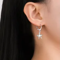 1 Pair Simple Style Classic Style Sun Starfish Shell Plating 304 Stainless Steel Drop Earrings main image 3
