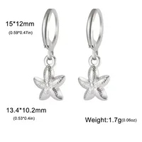 1 Pair Simple Style Classic Style Sun Starfish Shell Plating 304 Stainless Steel Drop Earrings main image 2