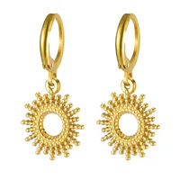 1 Pair Simple Style Classic Style Sun Starfish Shell Plating 304 Stainless Steel Drop Earrings main image 5