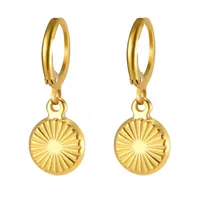 1 Pair Simple Style Classic Style Sun Starfish Shell Plating 304 Stainless Steel Drop Earrings sku image 13