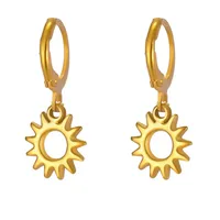 1 Pair Simple Style Classic Style Sun Starfish Shell Plating 304 Stainless Steel Drop Earrings sku image 17