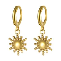 1 Pair Simple Style Classic Style Sun Starfish Shell Plating 304 Stainless Steel Drop Earrings sku image 22