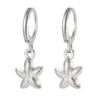 1 Pair Simple Style Classic Style Sun Starfish Shell Plating 304 Stainless Steel Drop Earrings sku image 7