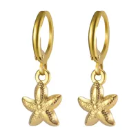 1 Pair Simple Style Classic Style Sun Starfish Shell Plating 304 Stainless Steel Drop Earrings sku image 18