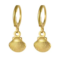 1 Pair Simple Style Classic Style Sun Starfish Shell Plating 304 Stainless Steel Drop Earrings sku image 16