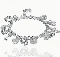 Streetwear Cross Heart Shape Key Alloy Copper Unisex Multi Charms Bracelet main image 5
