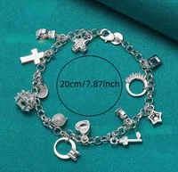 Streetwear Cross Heart Shape Key Alloy Copper Unisex Multi Charms Bracelet main image 2