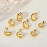 1 Pair Elegant Simple Style C Shape 304 Stainless Steel 18K Gold Plated Ear Studs main image 1