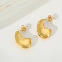 1 Pair Elegant Simple Style C Shape 304 Stainless Steel 18K Gold Plated Ear Studs main image 3