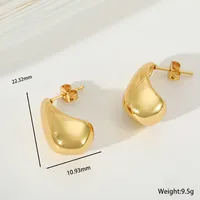 1 Pair Elegant Simple Style C Shape 304 Stainless Steel 18K Gold Plated Ear Studs sku image 4