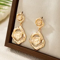 1 Pair Simple Style Commute Geometric Plating Zinc Alloy Drop Earrings main image 1