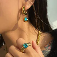 Vintage Style Classic Style Geometric Solid Color 304 Stainless Steel Plating Inlay Zircon 18K Gold Plated Women's Rings main image 4