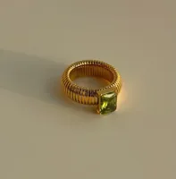 Vintage Style Classic Style Geometric Solid Color 304 Stainless Steel Plating Inlay Zircon 18K Gold Plated Women's Rings sku image 14