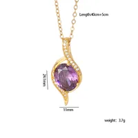 Glam Simple Style Geometric Heart Shape 304 Stainless Steel Copper Women's Pendant Necklace sku image 3