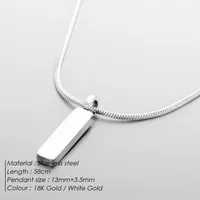 Hip-Hop Simple Style Geometric 316 Stainless Steel  Plating 18K Gold Plated White Gold Plated Unisex Pendant Necklace main image 3