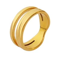 Simple Style Solid Color Titanium Steel Plating 18K Gold Plated Women's Rings main image 5
