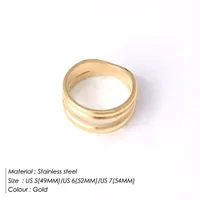 Simple Style Solid Color Titanium Steel Plating 18K Gold Plated Women's Rings sku image 6