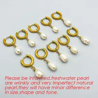 1 Pair Elegant Geometric 316 Stainless Steel  Freshwater Pearl Drop Earrings main image 5