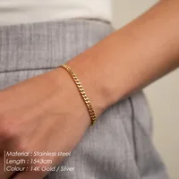 Simple Style Solid Color 316 Stainless Steel  Plating Unisex Bracelets main image 3