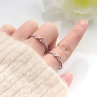 Elegant Modern Style Infinity 925 Sterling Silver Plating Zircon Women's Rings main image 3