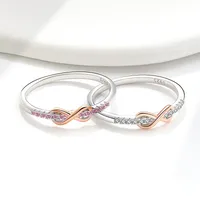 Elegant Modern Style Infinity 925 Sterling Silver Plating Zircon Women's Rings main image 1