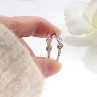 Elegant Modern Style Infinity 925 Sterling Silver Plating Zircon Women's Rings main image 5