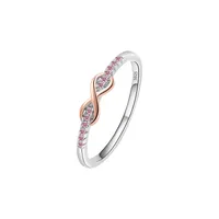 Elegant Modern Style Infinity 925 Sterling Silver Plating Zircon Women's Rings main image 4