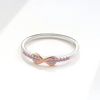 Elegant Modern Style Infinity 925 Sterling Silver Plating Zircon Women's Rings sku image 1