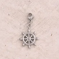 Casual Modern Style Heart Shape Rudder Anchor 304 Stainless Steel Handmade Polishing DIY Jewelry Accessories sku image 1