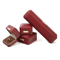 Luxurious Solid Color Pu Leather Jewelry Boxes main image 4