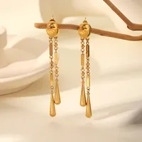 1 Pair Modern Style Geometric Plating 304 Stainless Steel Drop Earrings main image 1