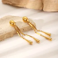 1 Pair Modern Style Geometric Plating 304 Stainless Steel Drop Earrings main image 3