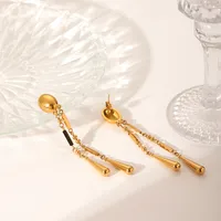 1 Pair Modern Style Geometric Plating 304 Stainless Steel Drop Earrings main image 4