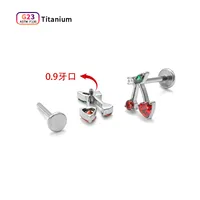 1 Piece Vacation Simple Style Fruit Inlay F136 Titanium Alloy 5A Zircon Ear Studs main image 3