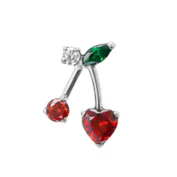 1 Piece Vacation Simple Style Fruit Inlay F136 Titanium Alloy 5A Zircon Ear Studs main image 4