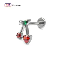 1 Piece Vacation Simple Style Fruit Inlay F136 Titanium Alloy 5A Zircon Ear Studs sku image 1