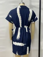 Women's Bandage Dress Casual Elegant Simple Style V Neck Short Sleeve Stripe Above Knee Outdoor main image 7