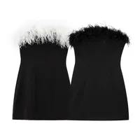 Women's Hip Skirt Sexy Strapless Sleeveless Solid Color Above Knee Holiday Banquet Selfie main image 1