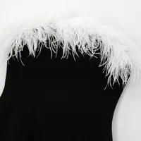Women's Hip Skirt Sexy Strapless Sleeveless Solid Color Above Knee Holiday Banquet Selfie main image 2