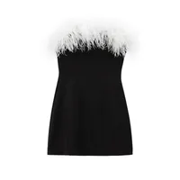 Women's Hip Skirt Sexy Strapless Sleeveless Solid Color Above Knee Holiday Banquet Selfie sku image 2
