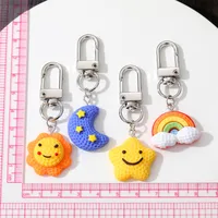 Cute Rainbow Star Moon Synthetic Resin Unisex Bag Pendant Keychain main image 2
