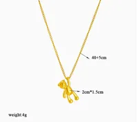 Cute Little Bear Titanium Steel Unisex Pendant Necklace main image 2
