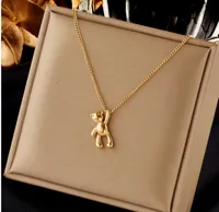 Cute Little Bear Titanium Steel Unisex Pendant Necklace main image 1