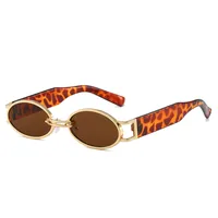 Vacation Simple Style Leopard Ac Oval Frame Full Frame Glasses main image 5