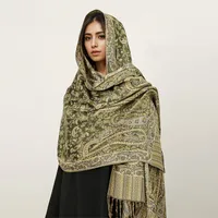 Women's Elegant Geometric Cotton Acrylic Shawl sku image 8