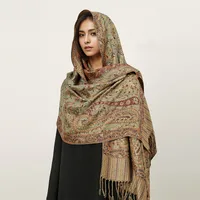 Women's Elegant Geometric Cotton Acrylic Shawl sku image 12