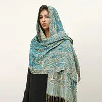 Women's Elegant Geometric Cotton Acrylic Shawl sku image 17